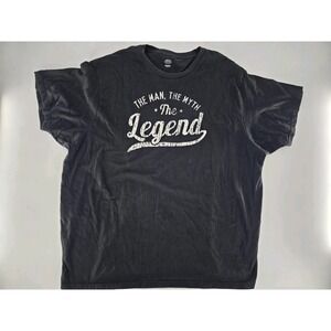 Men's Black T-Shirt - THE MAN THE MYTH THE LEGEND Size: 3XL - Used - VG